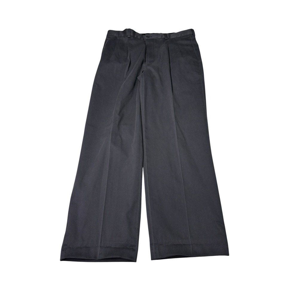 Brooks Brothers Advantage Chino Thompson Navy Pleated Wide Leg Pants Mens 35x29